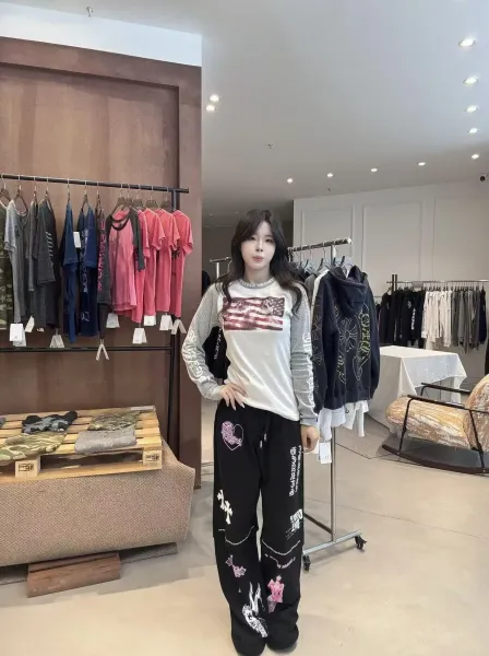 Chrome Hearts American Flag Raglan Long Sleeve T-Shirt White / Gray - 6