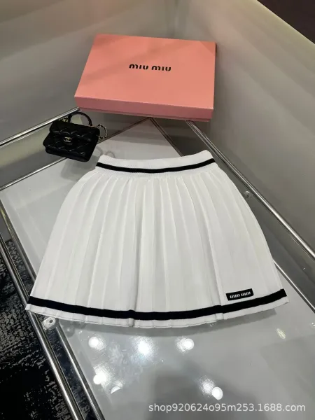 Miu Miu Knit Set White with Black Trim Two-Piece Outfit - 5