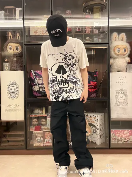 Design Skull Graphic Print Black T-Shirt - 14
