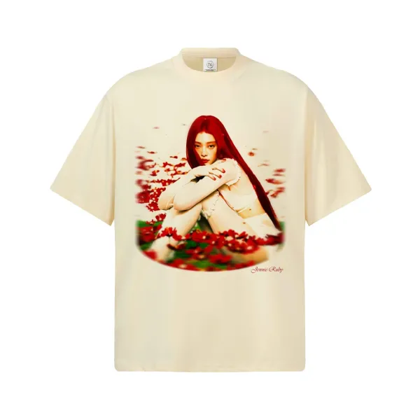 Design Jonnie Ruby Floral Print Beige T-Shirt - 1