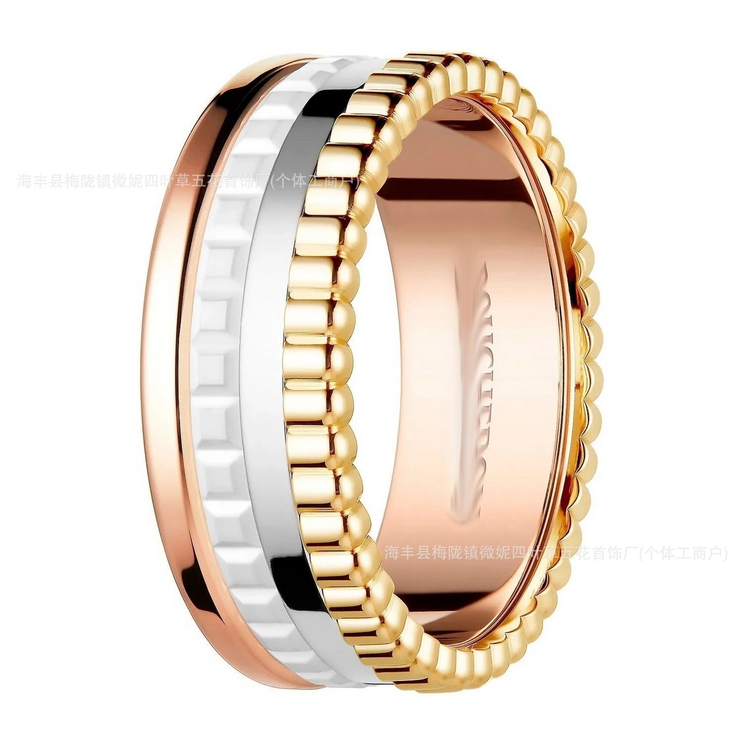 Cartier Love Ring Triple Band Rose Gold White Gold Yellow Gold Rings Jewelry