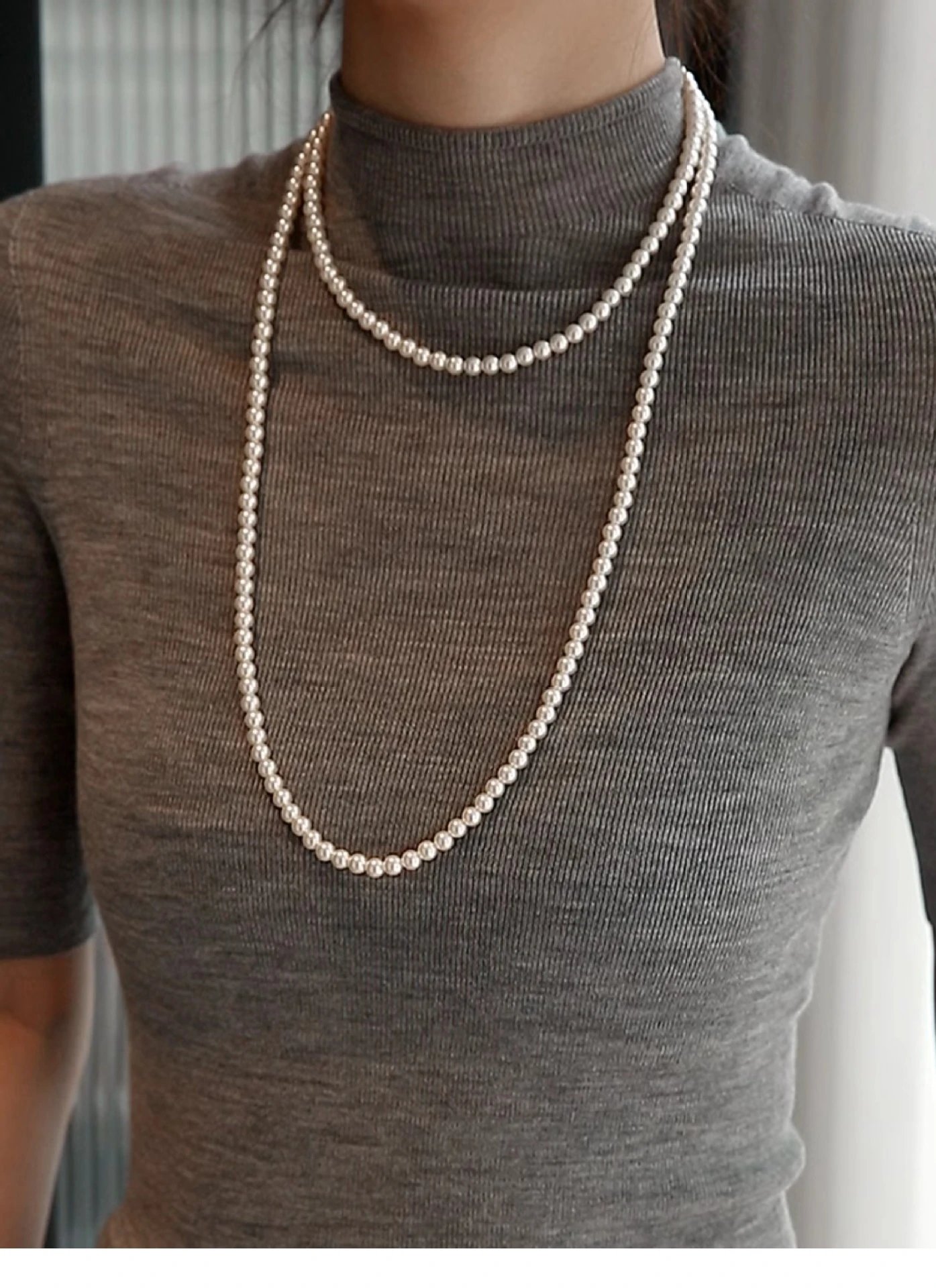 Design Pearl Strand Necklace White Jewelry - 2