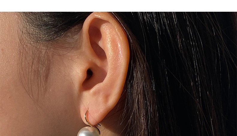 Design Pearl Drop Earrings Gray 10mm Jewelry - 19