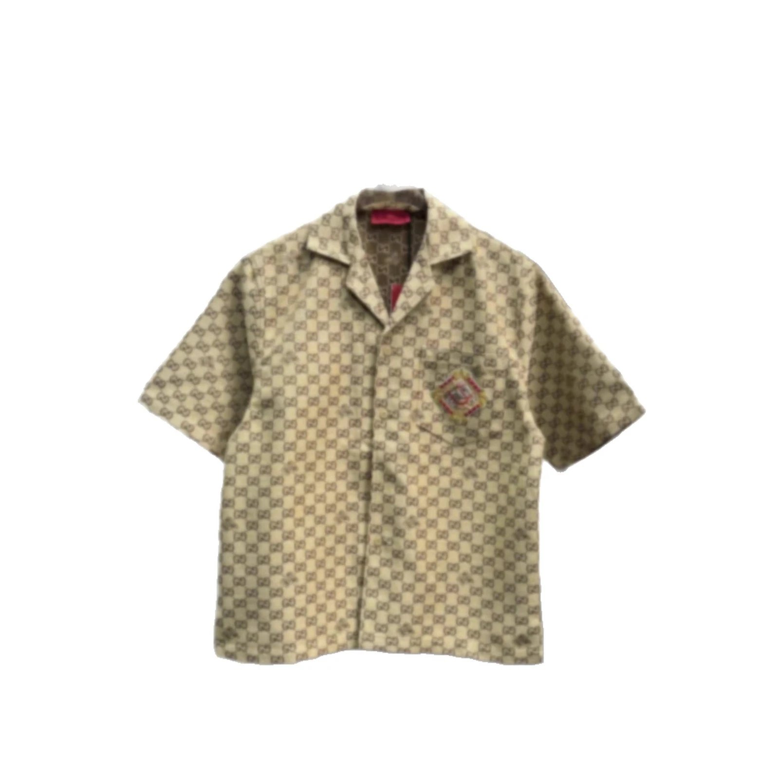 Gucci GG Pattern Beige Short Sleeve Shirt And Shorts Set