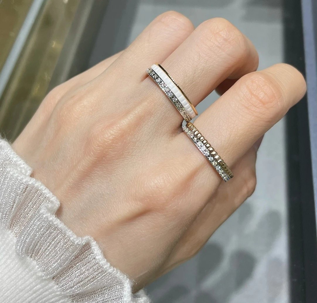 Design Stackable Band Rings Set Silver Black Cubic Zirconia Jewelry - 9