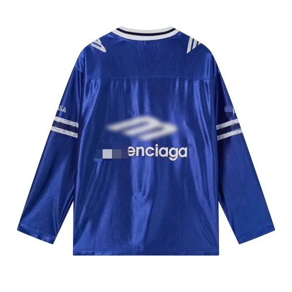 Design Enciaga V-Neck Metallic Football Jersey Silver Jersey - 7
