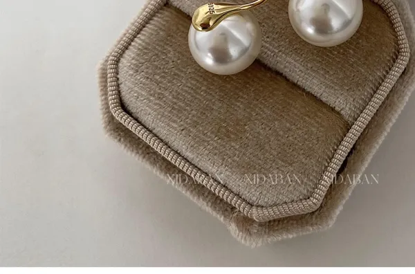 Design Pearl Drop Earrings Gray 10mm Jewelry - 28