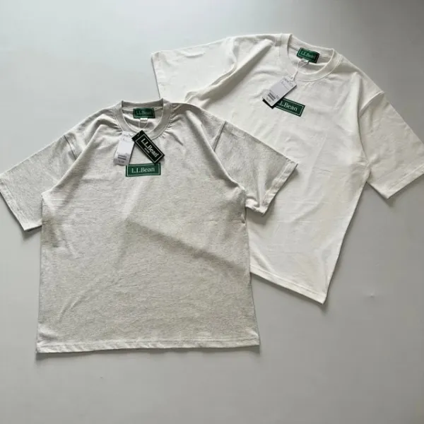 Design L.L. Bean Inc. Duck and Basset Hound Graphic T-Shirt White / Heather Gray T-Shirts - 14