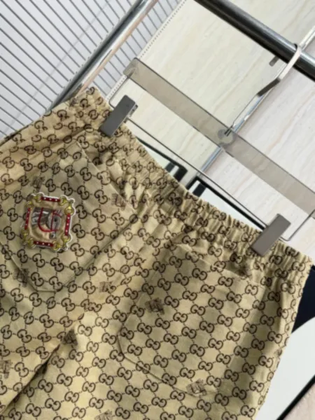 Gucci GG Monogram Print Short-Sleeve Shirt Beige - 10