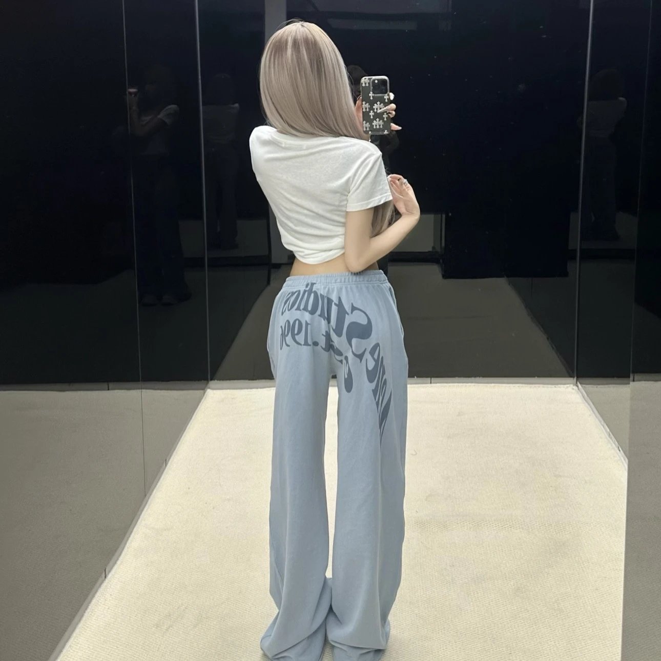 Acne Studios Est. 1996 Light Blue Graphic Sweatpants