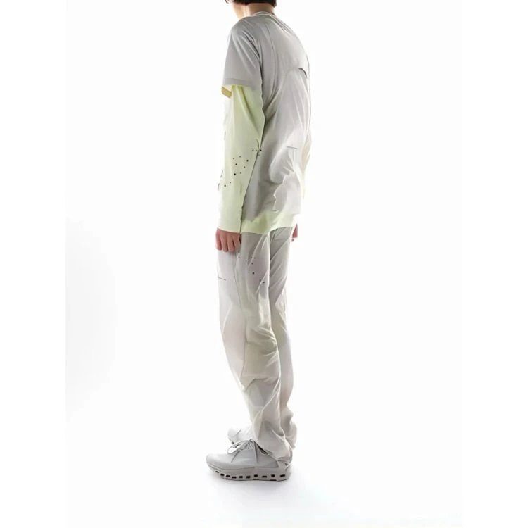 Design Technical Pants Gray Multi-Tone Windbreaker-Style Pants - 18