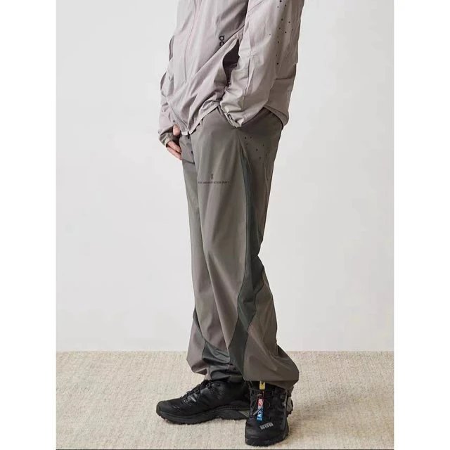 Design Technical Pants Gray Multi-Tone Windbreaker-Style Pants - 22