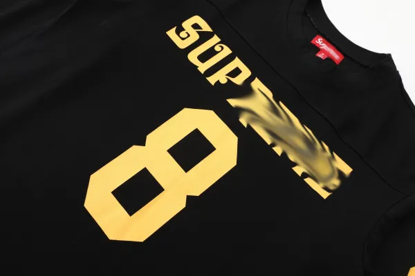Supreme Football Jersey Black Gold Long-Sleeve Jersey - 18