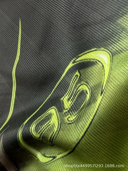 Design Long Sleeve Graphic Tee Neon Green Black White T-Shirts - 10