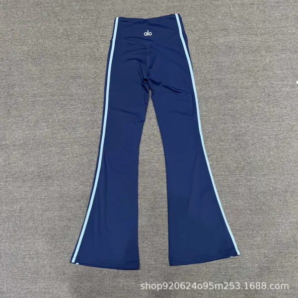 Alo Yoga Studio Line Gray with White Stripe Activewear Set - 13