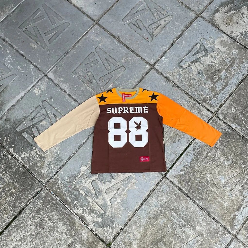 Supreme x Playboy 88 Jersey Long-Sleeve T-Shirt Brown / Orange / Beige