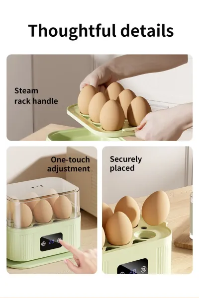Design Digital Egg Cooker Mint Green Kitchen Appliance Electronics - 17