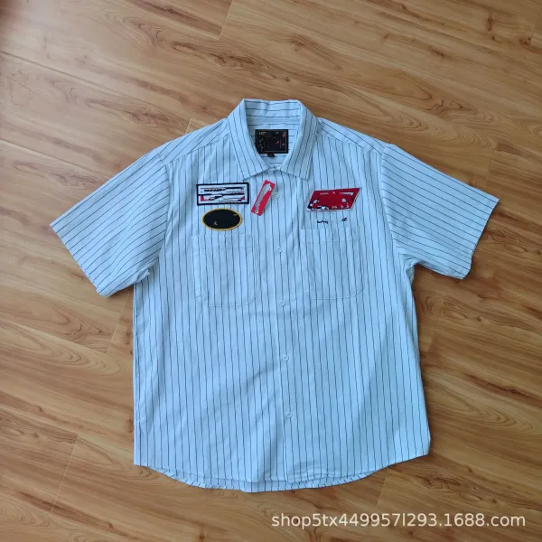 Design Workwear Shirt Black with Racing Patches - 7