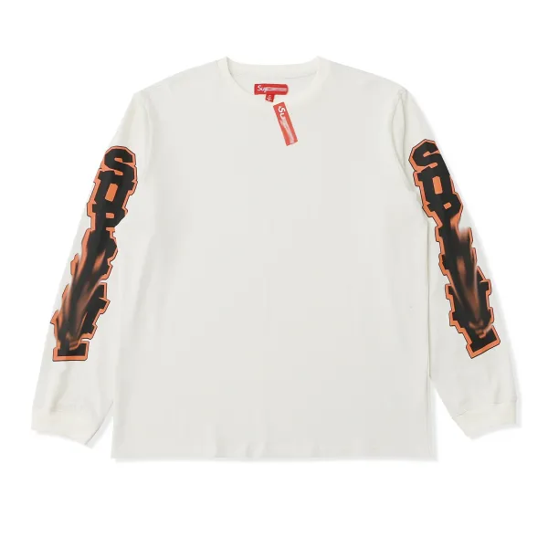 Supreme Flame Logo Long Sleeve T-Shirt Off-White - 1