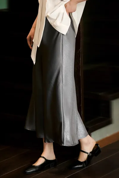 Design Atelier Nain Metallic Silver Slip Skirt - 14