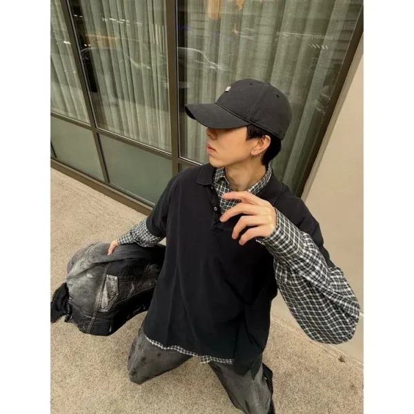 Acne Studios Logo Polo Shirt Black Tops Polo - 16