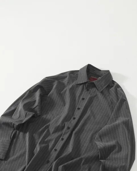 Celine Pinstripe Oversized Shirt Gray - 5