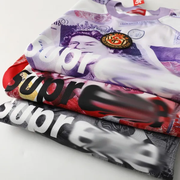Supreme Banknote Print Raglan T-Shirt White / Purple - 15