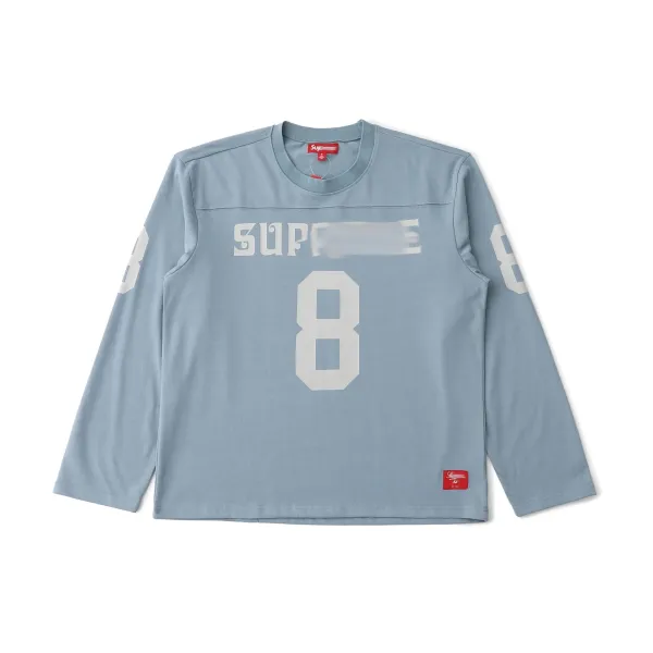 Supreme Football Jersey Long Sleeve Light Blue T-Shirt - 1