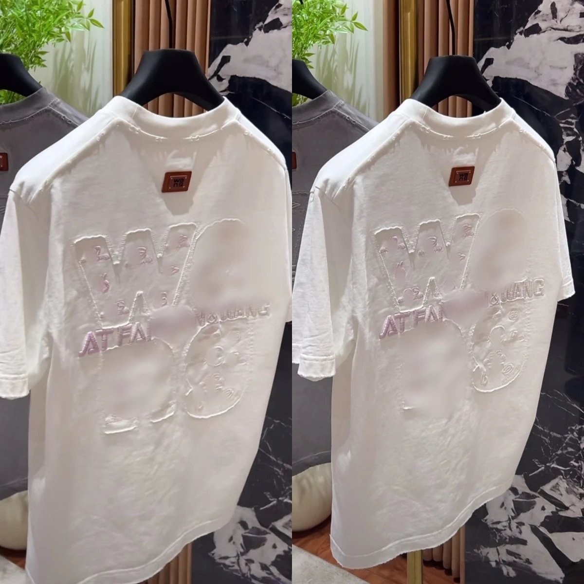 Balenciaga x Alexander Wang AT FAN Distressed Graphic T-Shirt Black - 6