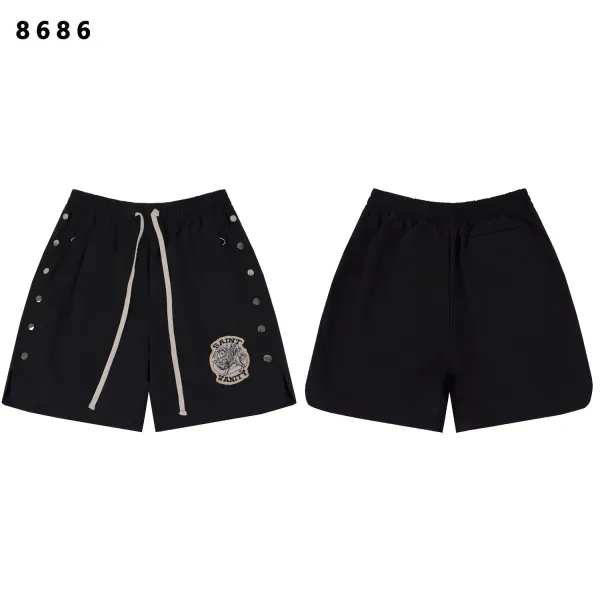 Design Saint Vanity Rivet-Trimmed Drawstring Shorts Black Shorts - 1
