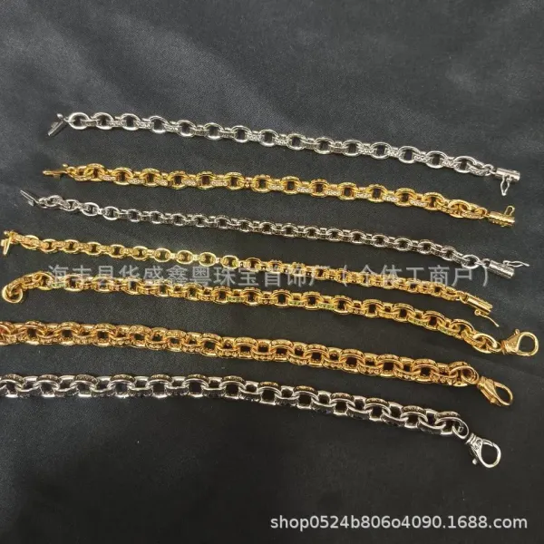 Design Chunky Chain Link Bracelet Silver Jewelry - 2