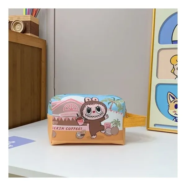 Design Coffee Bear Illustration Pouch Multicolor Bag Clutches - 1