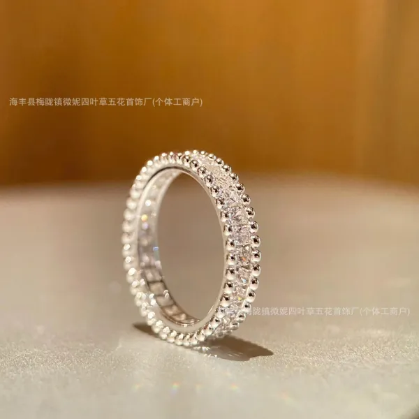 Design Beaded Pavé Band Ring Silver Jewelry - 1