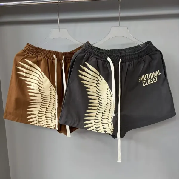 Design Embroidered Script Shorts Black - 20