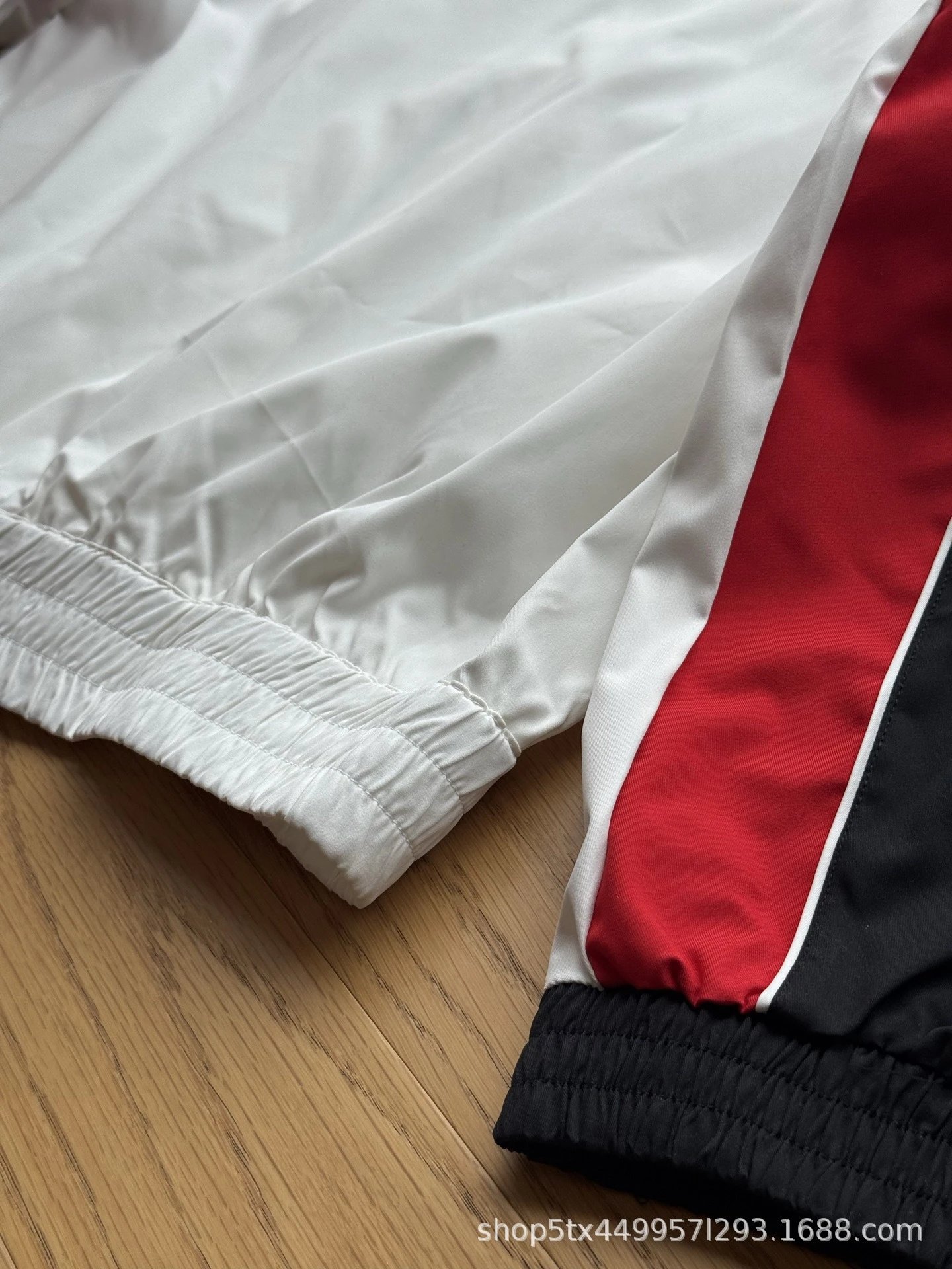 Design Racing Stripe Windbreaker Jacket in Black, Red, and White Outerwear.windbreaker - 11