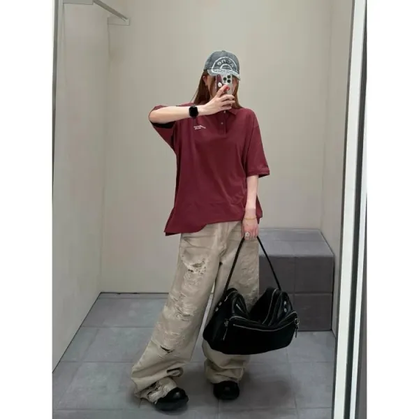 Acne Studios Logo Polo Shirt Black Tops Polo - 11