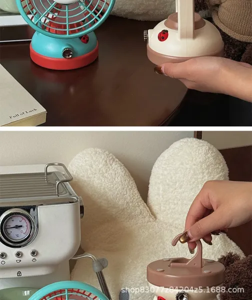 Hello Kitty Mini Desk Fan Turquoise and Red Electronics - 7