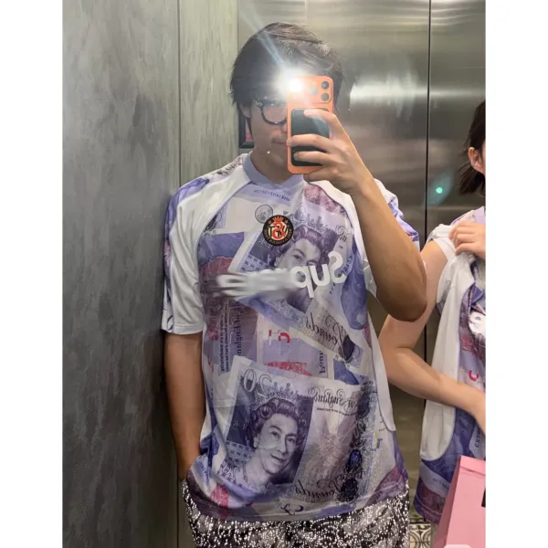 Supreme Banknote Print Raglan T-Shirt White / Purple - 3