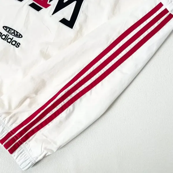 Adidas Originals TEA Windbreaker Cream with Navy and Red Stripes - 20