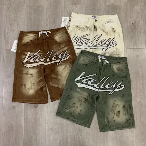 Design 8686 Saint Vanity Button-Trim Shorts Brown Shorts - 5