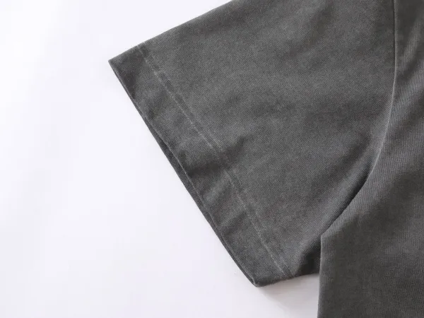 Design Graphic Print Washed Gray T-Shirt - 15