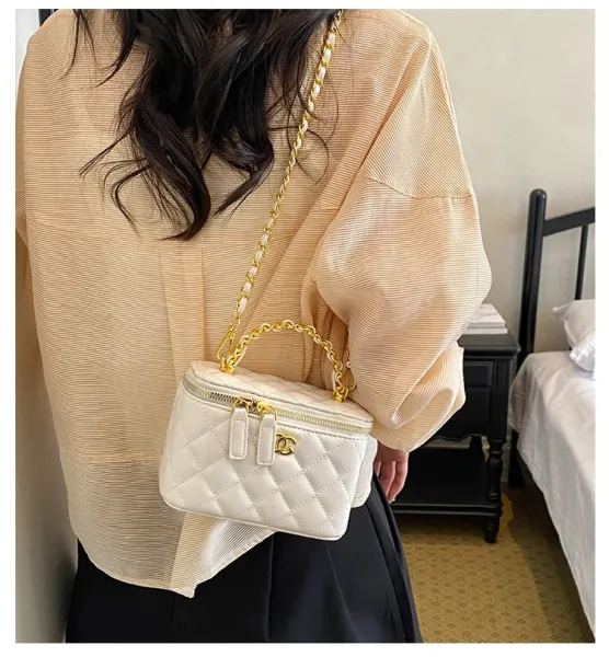 Chanel Mini Vanity Bag White Quilted Leather Handbag - 5