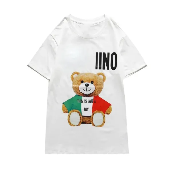 Design INO Bear Graphic Print Black T-Shirt T-Shirts - 9