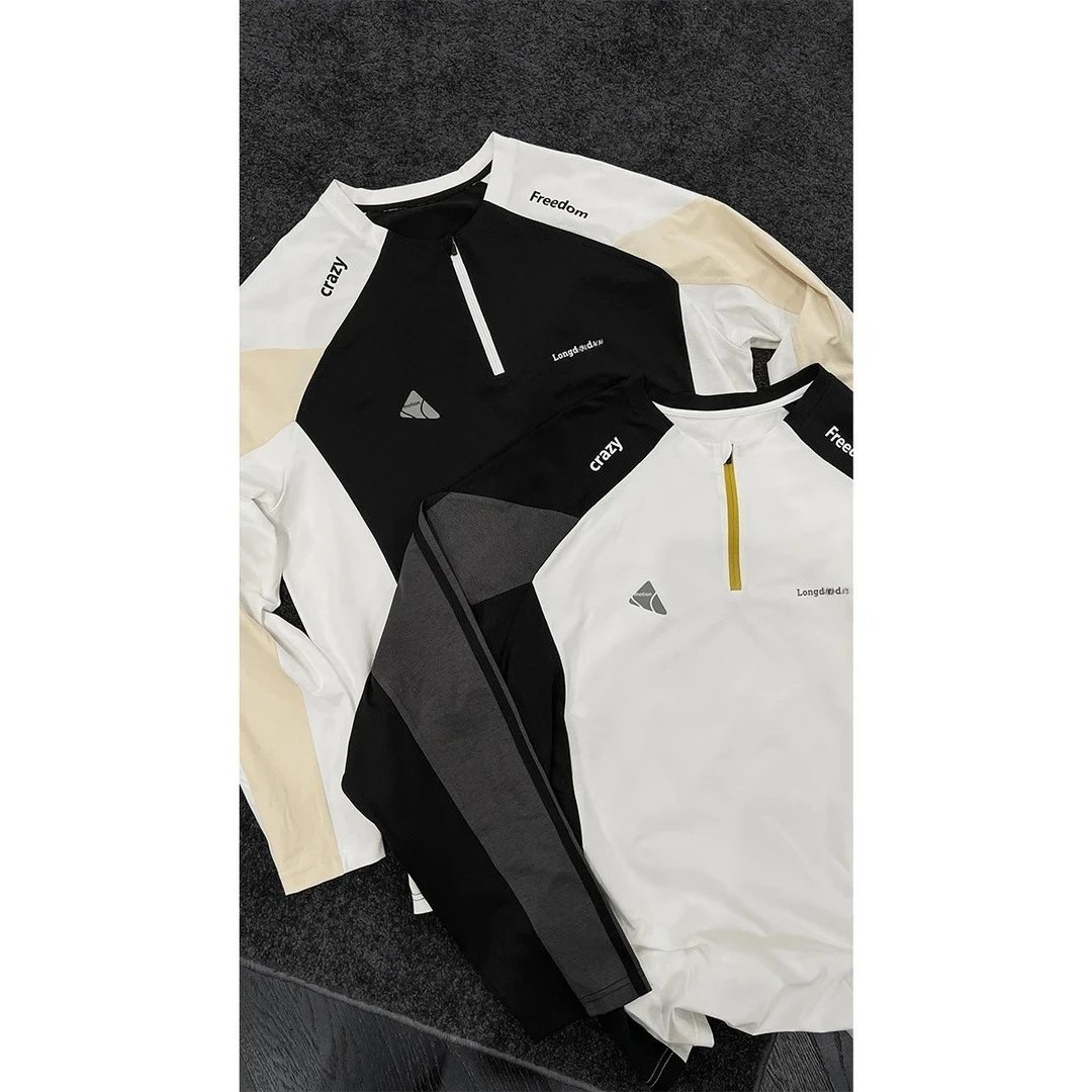 Design Longdao Crazy Freedom Half-Zip Base-Layer Top Black White Beige Base Layer - 3
