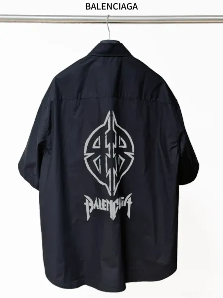 Balenciaga Oversized Short-Sleeve Shirt Black - 9