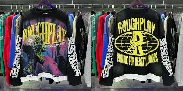 Design Roughplay Bandaid For The Battlewounds Graphic Long-Sleeve T-Shirt Black T-Shirts - 1