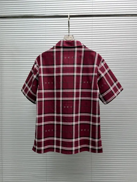 Gucci Plaid Sleep Set Navy and Burgundy Sleepwear - 7