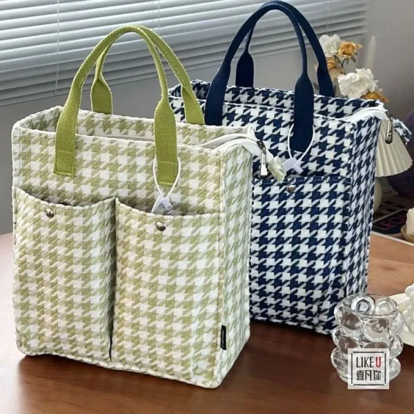 Design LIKEU Houndstooth Green Tote Bag - 9