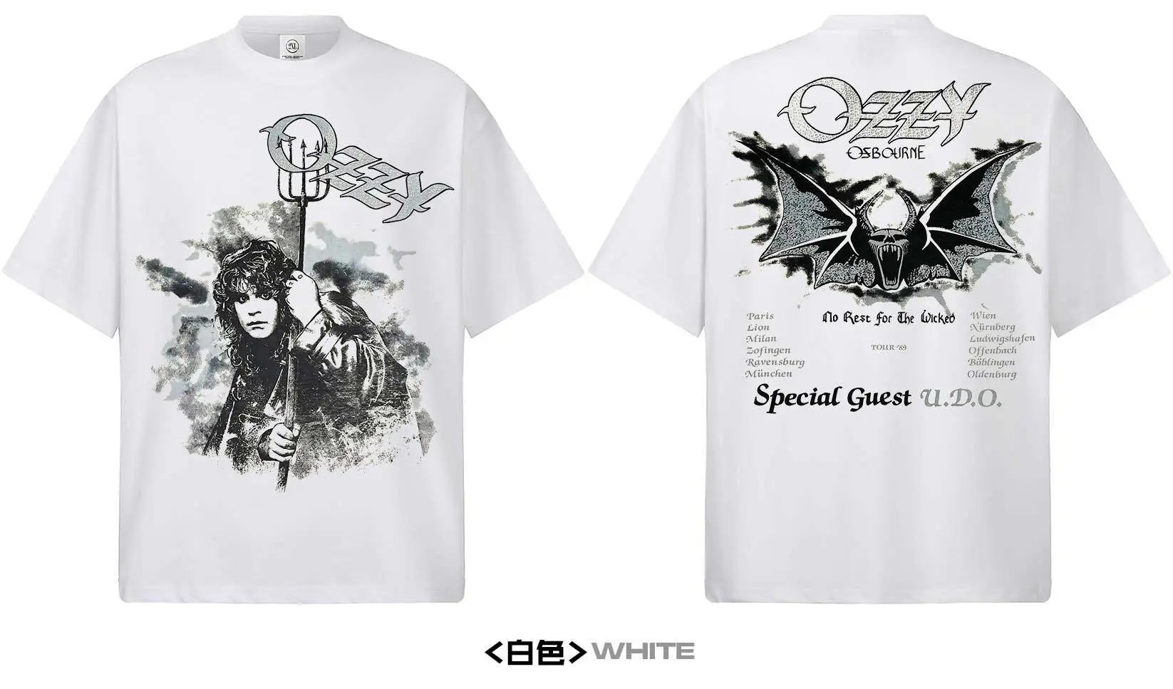Design Ozzy Osbourne No Rest for the Wicked Tour T-Shirt White T-Shirts - 12
