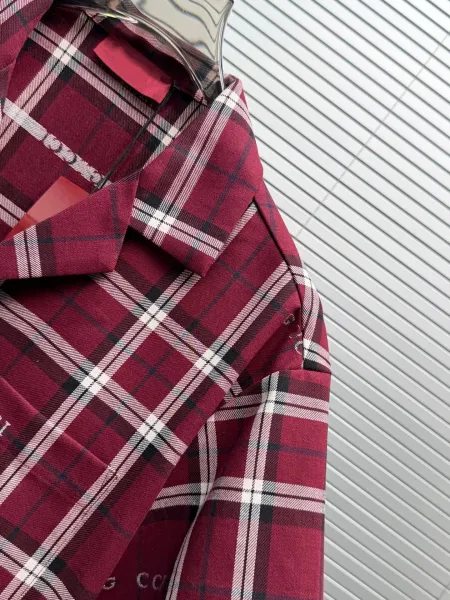 Gucci Plaid Sleep Set Navy and Burgundy Sleepwear - 13
